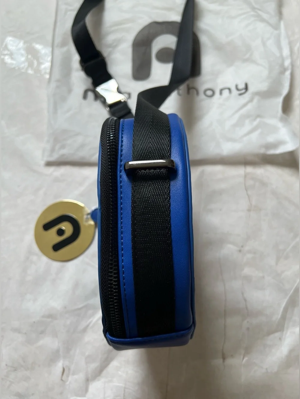 NWT New Nila Anthony Crossbody Round Bag Royal Blue Vegan Leather
